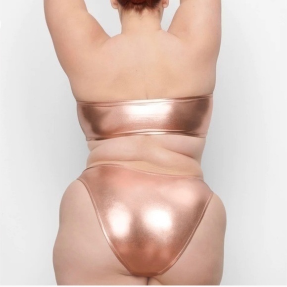 NWT! SKIMS Metallic Swim Bottoms in Penny! - Picture 2 of 2